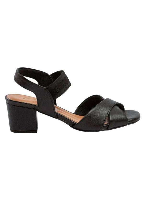 Usaflex - Sandália Usaflex Salto Bloco Médio Feminina Preto