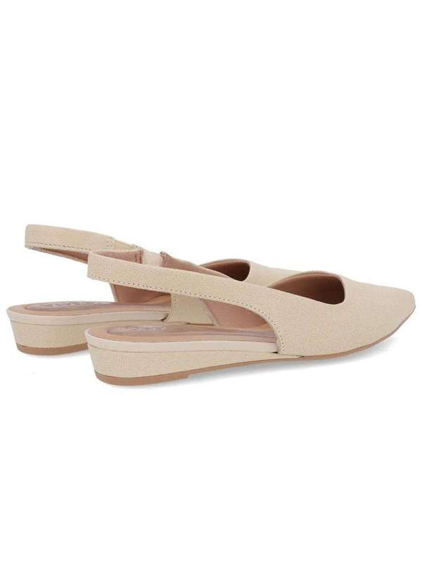Usaflex - Slingback Usaflex Salto Anabela Feminino Bege 2