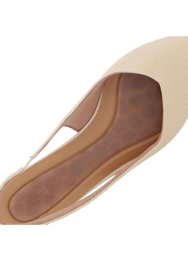 Usaflex - Slingback Usaflex Salto Anabela Feminino Bege 4