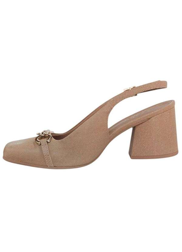 Usaflex - Slingback Usaflex Salto Bloco Feminina Bege 2