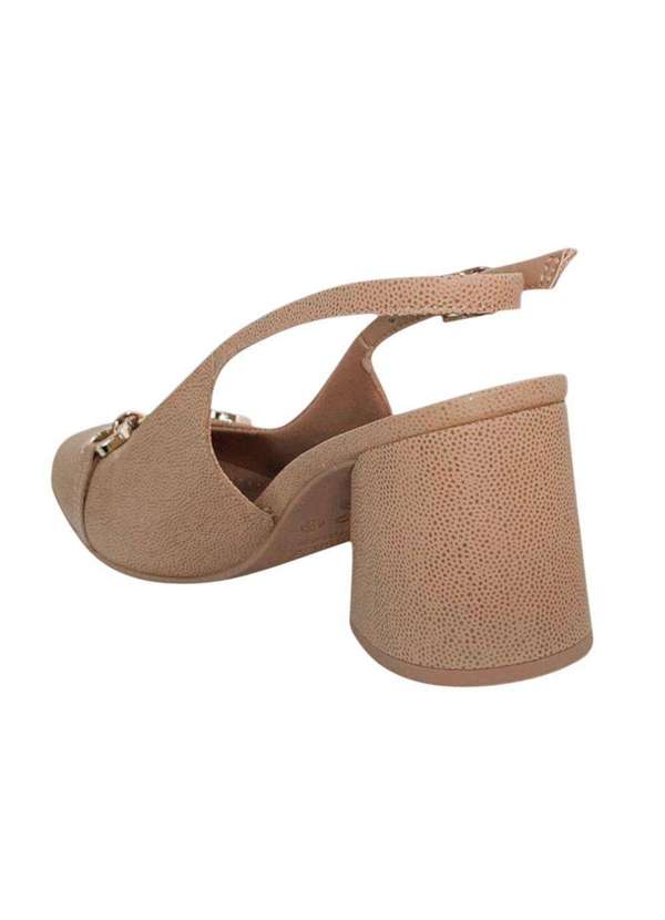 Usaflex - Slingback Usaflex Salto Bloco Feminina Bege 3