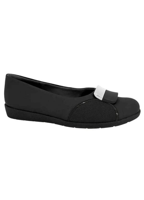 Usaflex - Sapatilha Usaflex Couro Feminina Preto