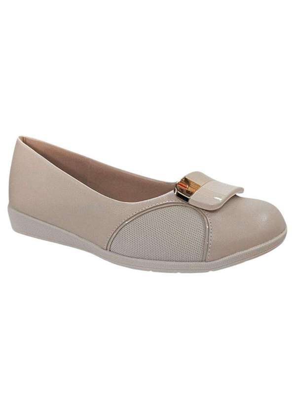 Usaflex - Sapatilha Usaflex Couro Feminina Bege