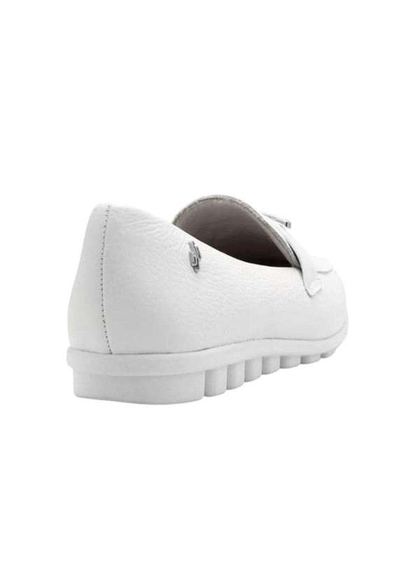 Usaflex - Mocassim Usaflex Loafer em Couro Feminino Branco 3
