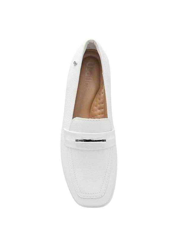 Usaflex - Mocassim Usaflex Loafer em Couro Feminino Branco 4