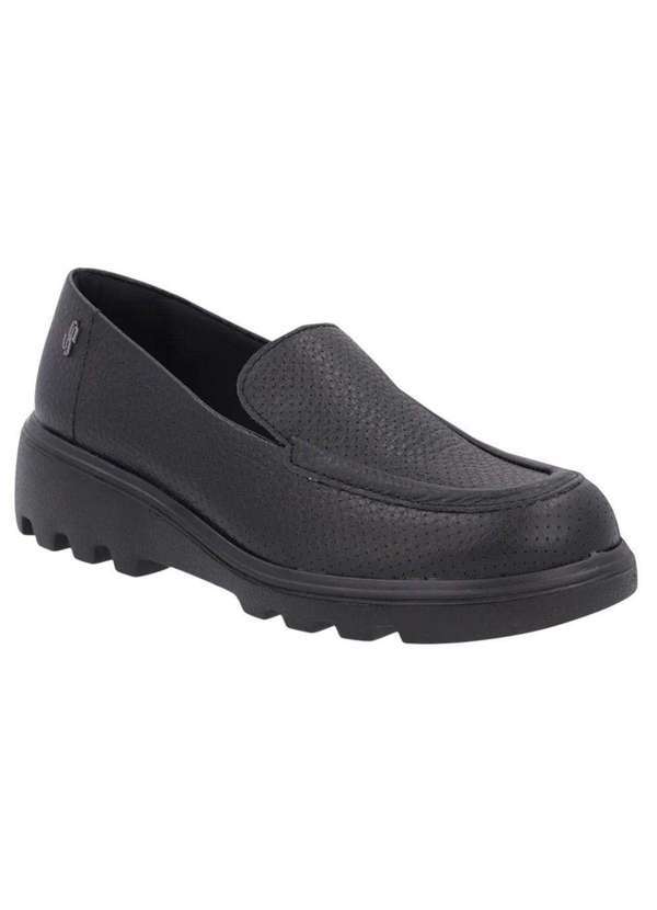 Usaflex - Mocassim Usaflex Loafer em Couro Feminino Preto