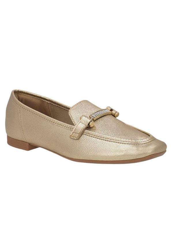 Usaflex - Mocassim Usaflex Loafer Strass Feminino Dourado