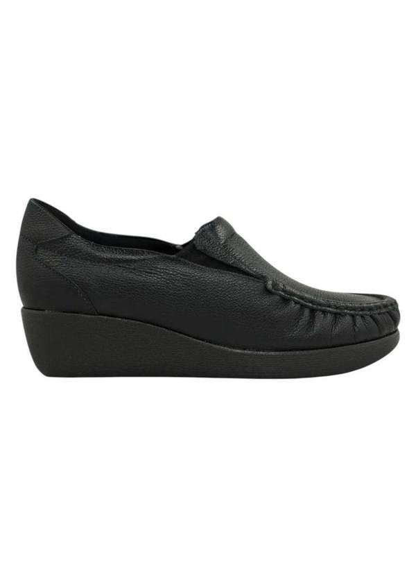Usaflex - Mocassim Usaflex Salto Anabela Feminino Preto
