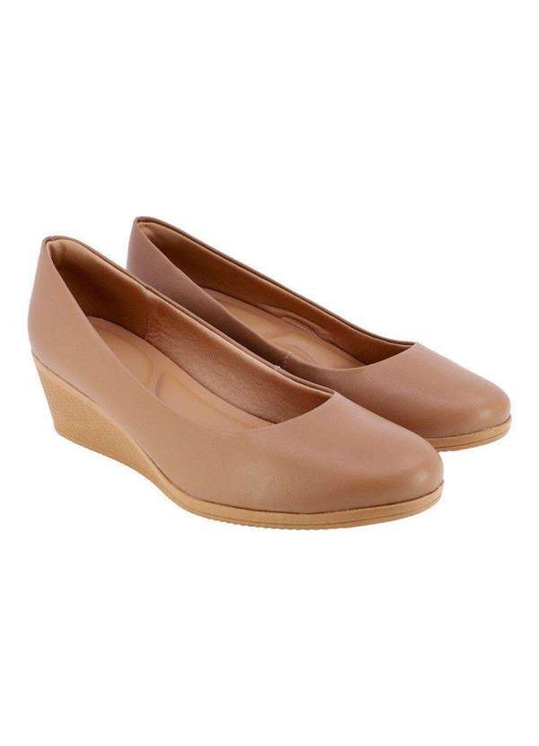 Usaflex - Scarpin Usaflex Salto Anabela Feminino Marrom