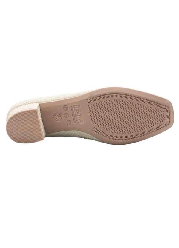 Usaflex - Scarpin Usaflex Salto Bloco Feminino Bege 5