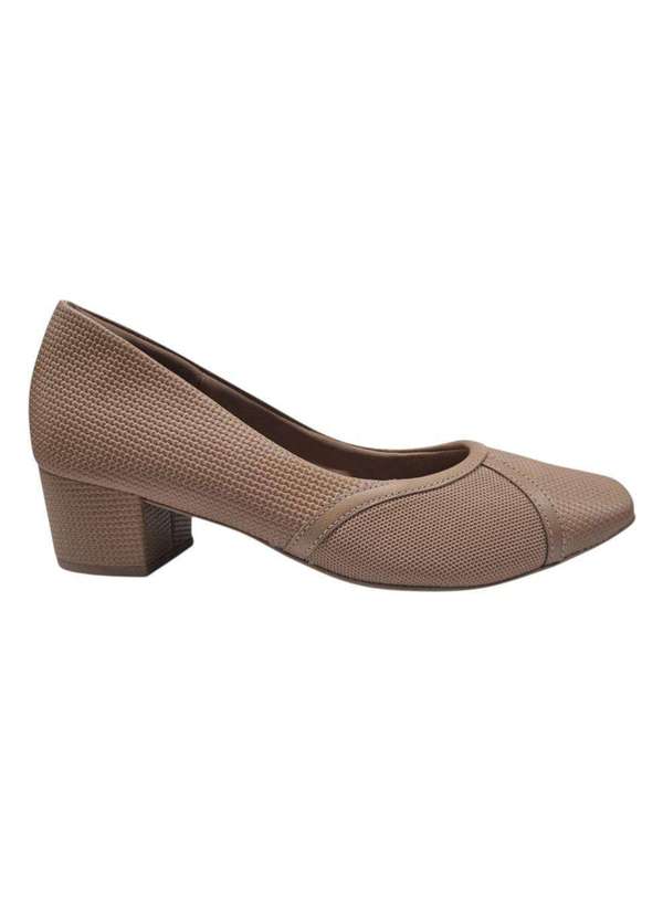 Usaflex - Scarpin Usaflex Salto Bloco Feminino Bege