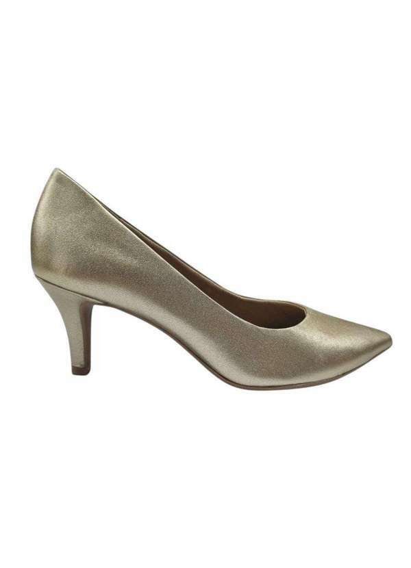 Usaflex - Scarpin Usaflex Salto Médio Feminino Dourado