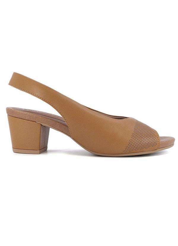 Usaflex - Slingback Usaflex Salto Bloco Feminina Marrom