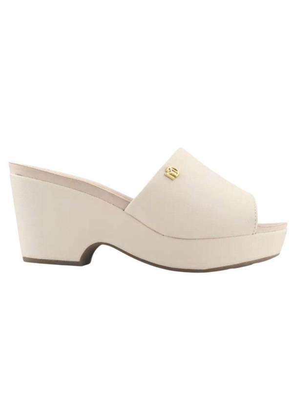 Modare - Tamanco Modare Salto Grosso Feminino Bege