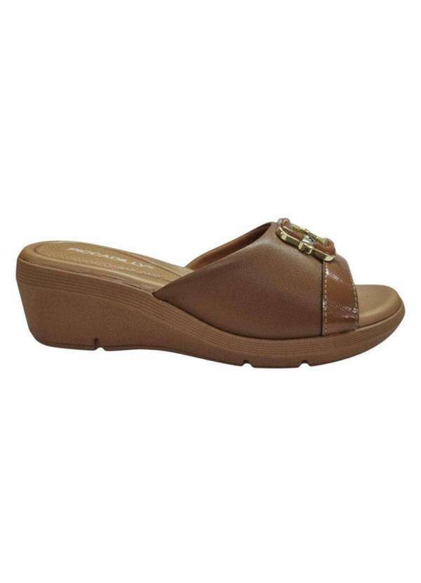 Piccadilly - Tamanco Piccadilly Cecilia Salto Anabela Feminino Marrom