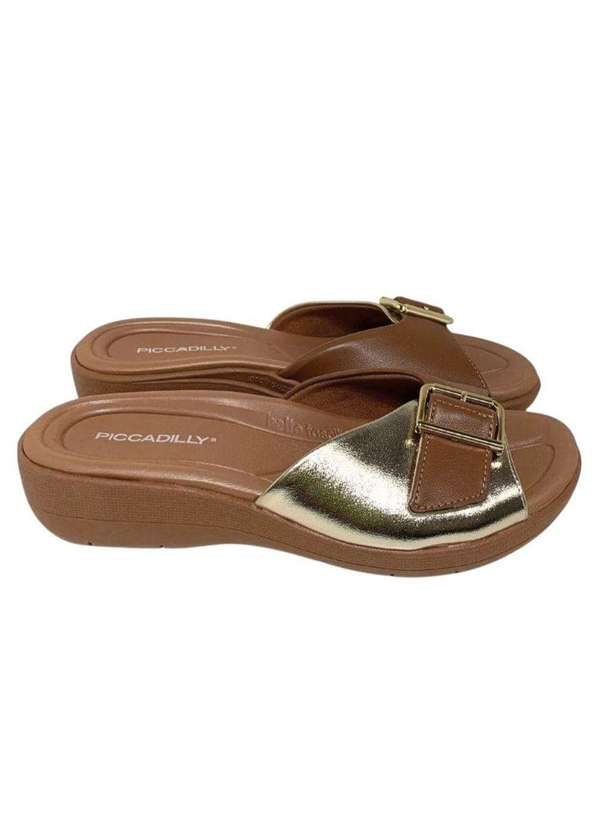 Piccadilly - Tamanco Piccadilly Fascite Salto Anabela Feminino Marrom 2