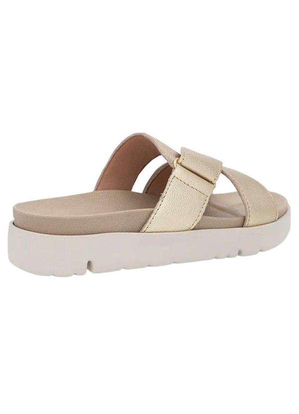 Usaflex - Kit Tamanco Usaflex Tiras Feminino e 2 pares de Meias Dourado 2