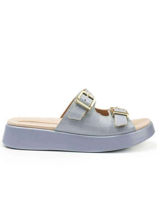 Piccadilly - Tamanco Birken Piccadilly Vitória Salto Anabela Baixo Feminino Azul
