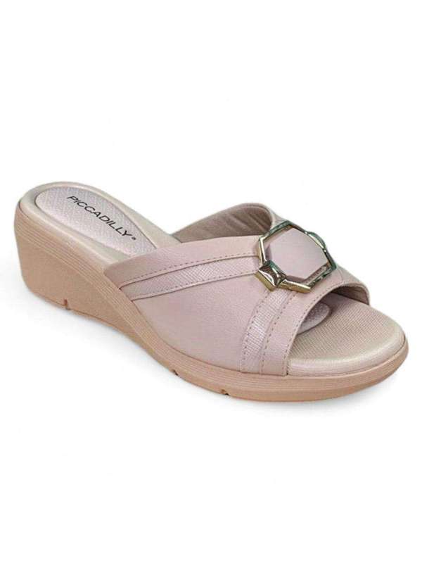 Piccadilly - Tamanco Piccadilly Cecilia Anabela Médio Feminino Bege