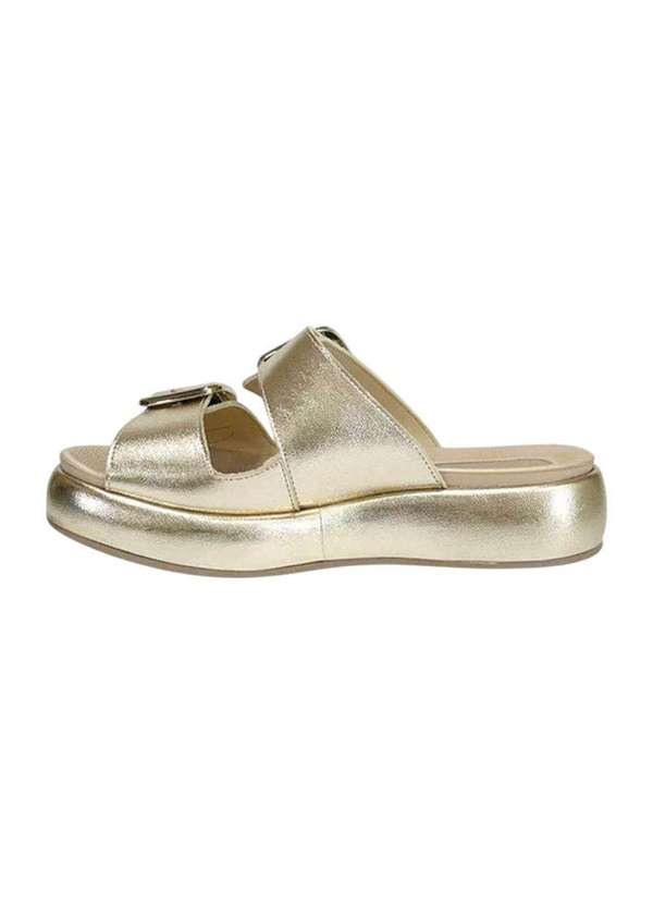 Piccadilly - Tamanco Piccadilly Sol Anabela Médio Feminino Dourado 2