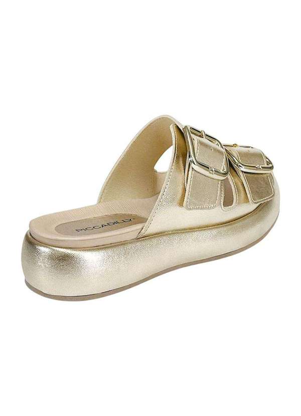 Piccadilly - Tamanco Piccadilly Sol Anabela Médio Feminino Dourado 3