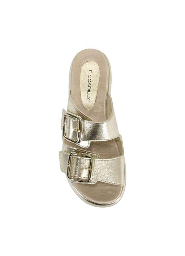 Piccadilly - Tamanco Piccadilly Sol Anabela Médio Feminino Dourado 4
