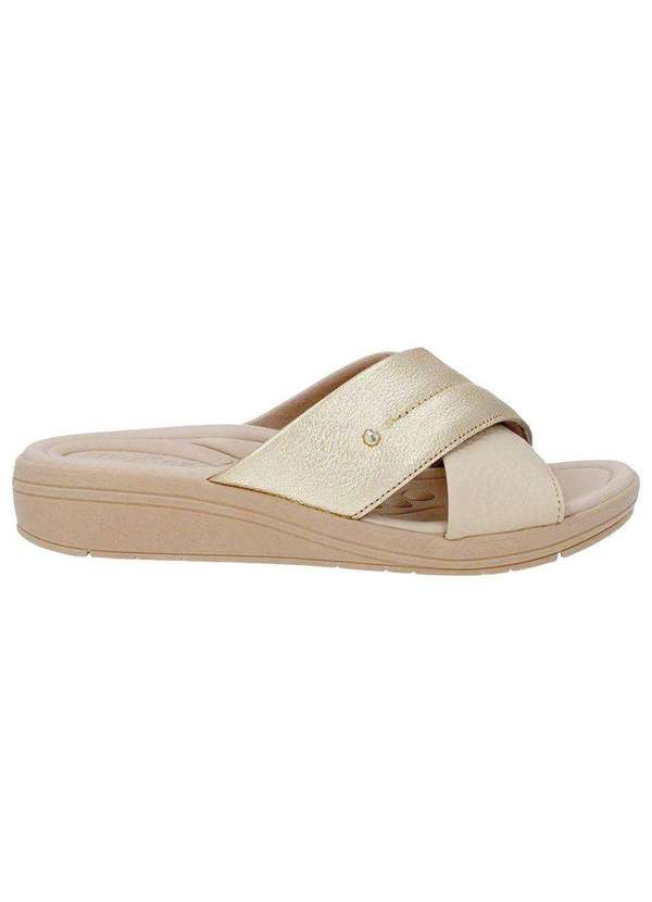 Usaflex - Tamanco Usaflex Anabela Feminino Dourado