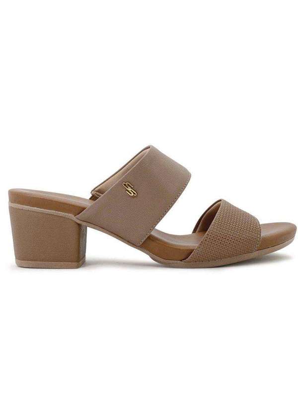 Usaflex - Tamanco Usaflex Salto Bloco Feminino Marrom