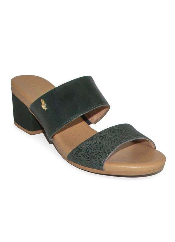 Usaflex - Tamanco Usaflex Salto Bloco Feminino - Verde
