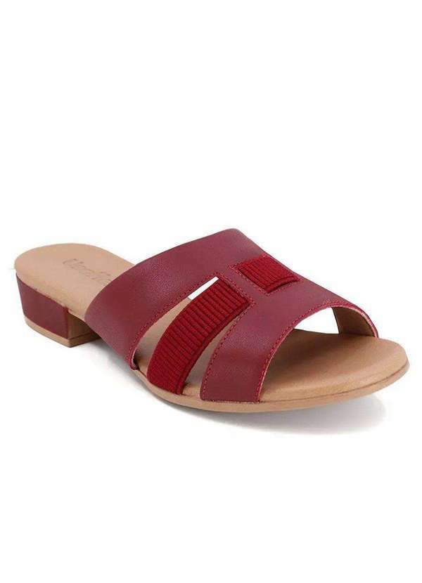 Usaflex - Tamanco Usaflex Salto Bloco Feminino - Vermelho