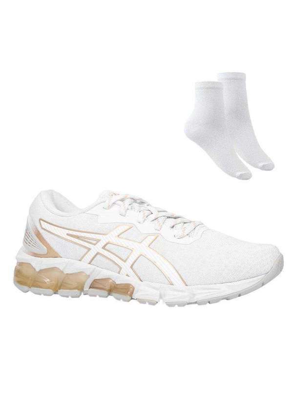 Asics - Kit Tênis Asics Gel-Quantum 180 Feminino e par de Meia Branco
