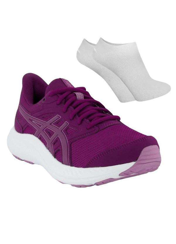 Asics - Kit Tênis Asics Jolt 4 Feminino e par de Meia Roxo