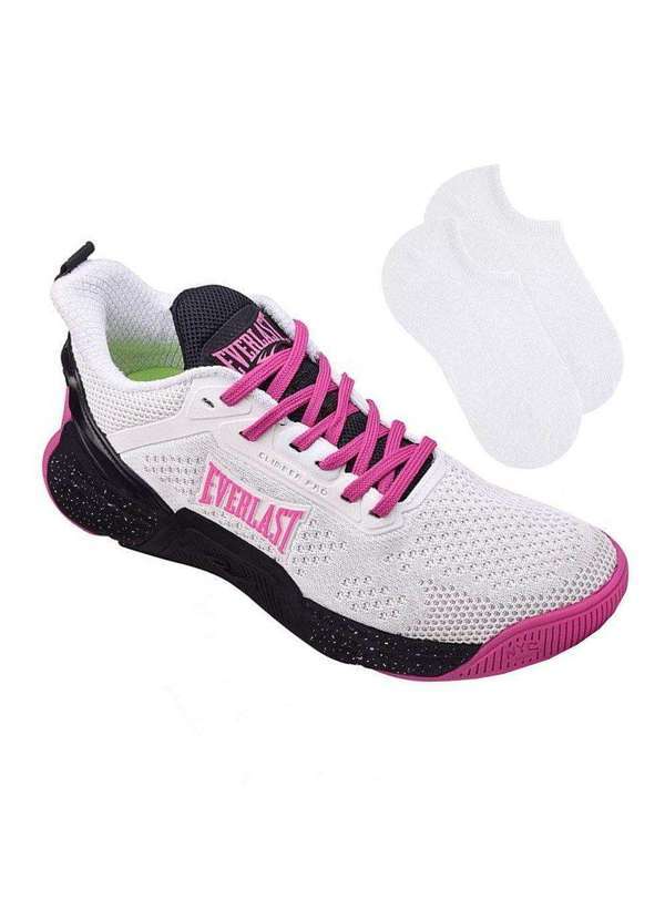 Everlast - Kit Tênis Everlast Climber Pro Feminino e par de Meia Branco