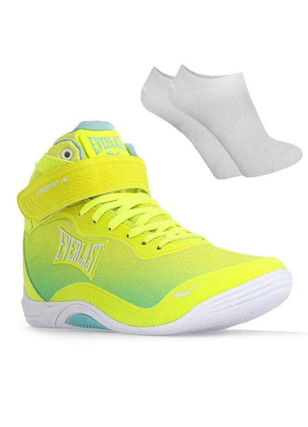 Everlast - Kit Tênis Everlast Forceknit 4 Feminino e par de Meia Amarelo