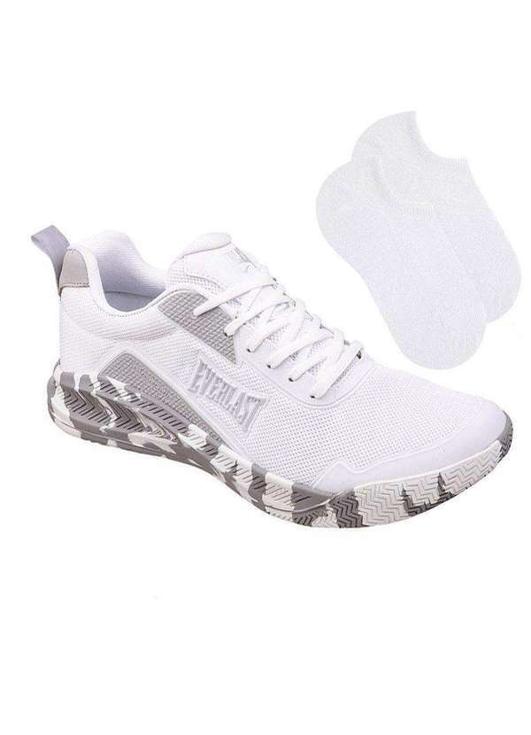 Everlast - Kit Tênis Everlast Range 2 Unissex e par de Meia Branco