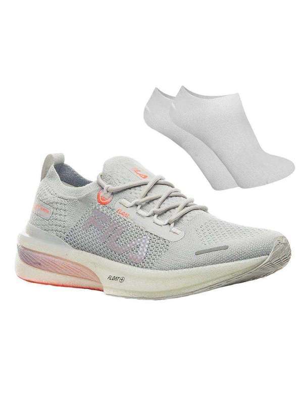 Fila - Kit Tênis Fila Float Elite Feminino e par de Meia Cinza