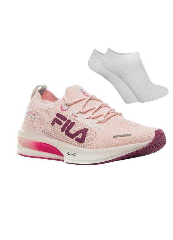 Fila - Kit Tênis Fila Float Elite Feminino e par de Meia Rosa