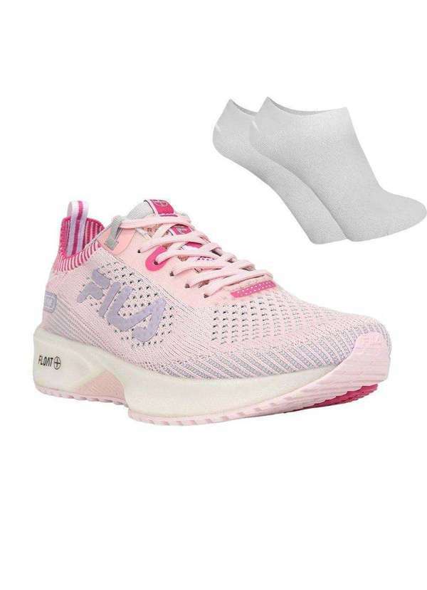 Fila - Kit Tênis Fila Float Prime Feminino e par de Meia Rosa