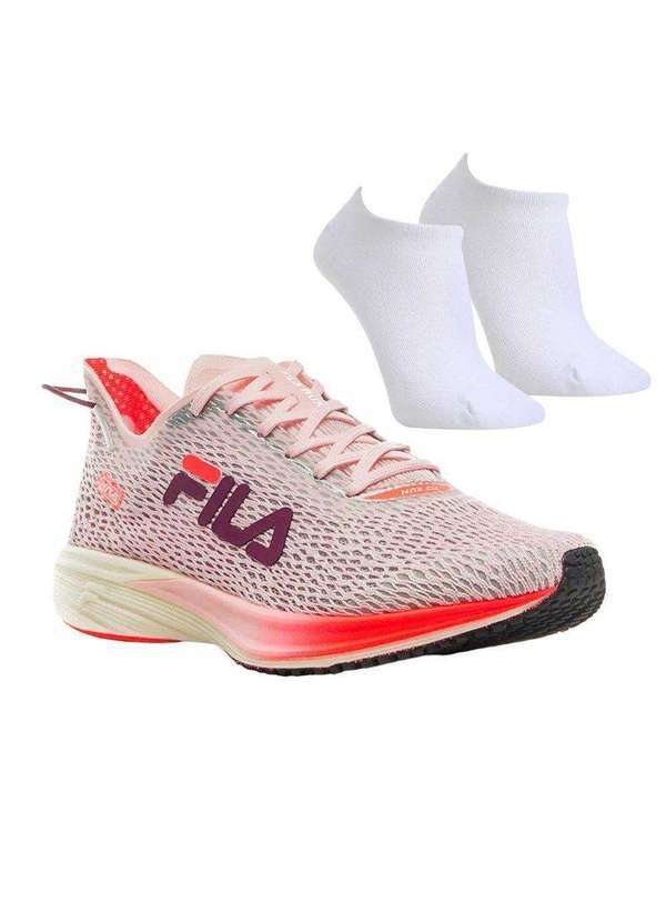 Fila - Kit Tênis Fila Kr6 Feminino e par de Meia Rosa