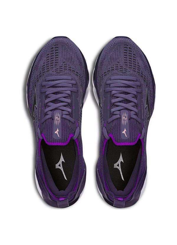 Mizuno - Kit Tênis Mizuno Wave Endeavor 2 Feminino e par de Meia Roxo 3