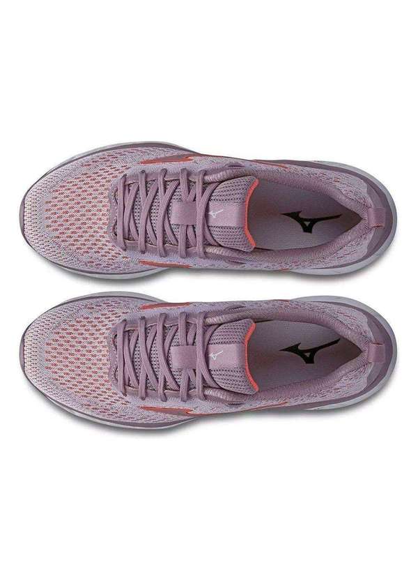 Mizuno - Kit Tênis Mizuno Wave Way 3 Feminino e par de Meia - Roxo 4