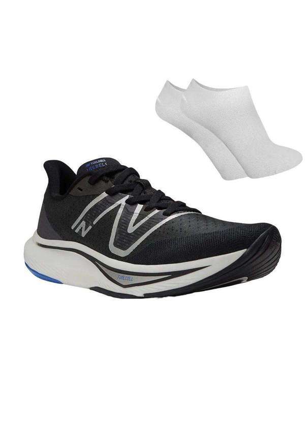 New Balance - Kit Tênis New Balance Rebel V3 Feminino e par de Meia Preto