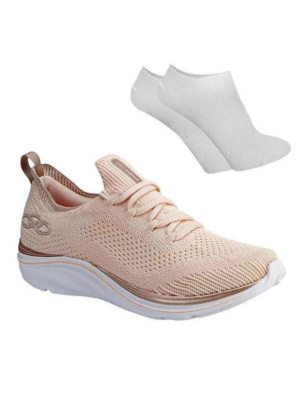 Olympikus - Kit Tênis Olympikus Look Feminino e par de Meia - Rosa