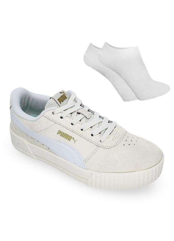 Puma - Kit Tênis Puma Carina Feminino e par de Meia Bege