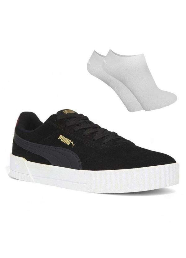 Puma - Kit Tênis Puma Carina Feminino e par de Meia Preto