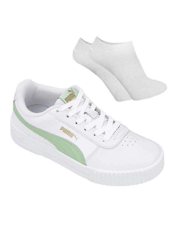 Puma - Kit Tênis Puma Carina L Feminino e par de Meia Branco