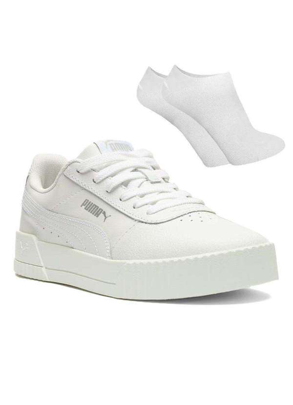 Puma - Kit Tênis Puma Carina L Feminino e par de Meia Bege