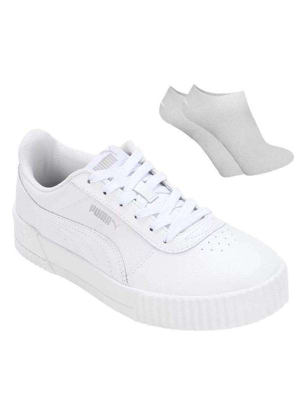 Puma - Kit Tênis Puma Carina Lux Feminino e par de Meia Branco