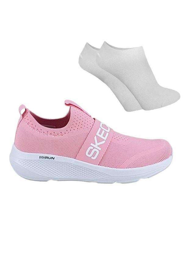 Skechers - Kit Tênis Skechers Go Run Elevate Feminino e par de Meia Rosa