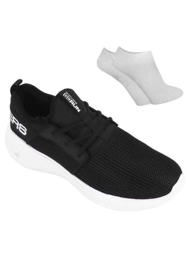 Skechers - Kit Tênis Skechers Go Run Fast Valor Feminino e par de Meia Preto